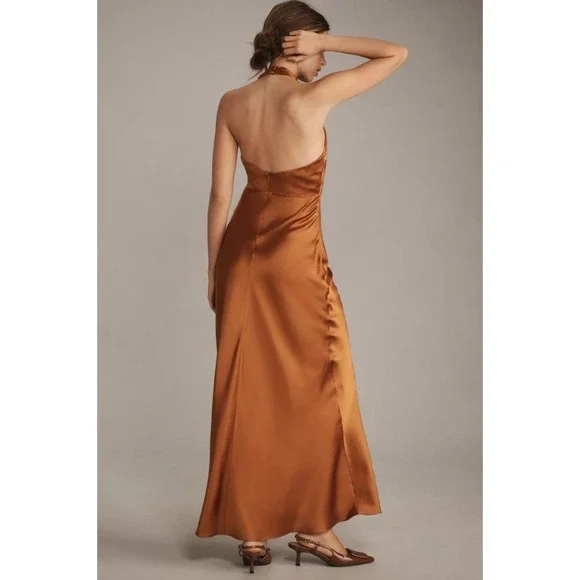 NEW NWT Reformation Daniela Silk Dress Copper Halter Maxi Dress Evening Gown 4P - threedaughtersproperties.com NEW NWT Reformation Daniela Silk Dress Copper Halter Maxi Dress Evening Gown 4P - threedaughtersproperties.com